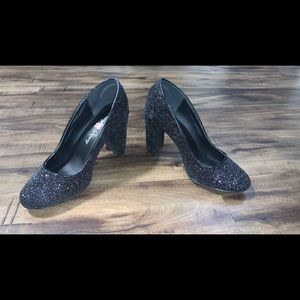 Penny Loves Kenny Black Sparkly Heels